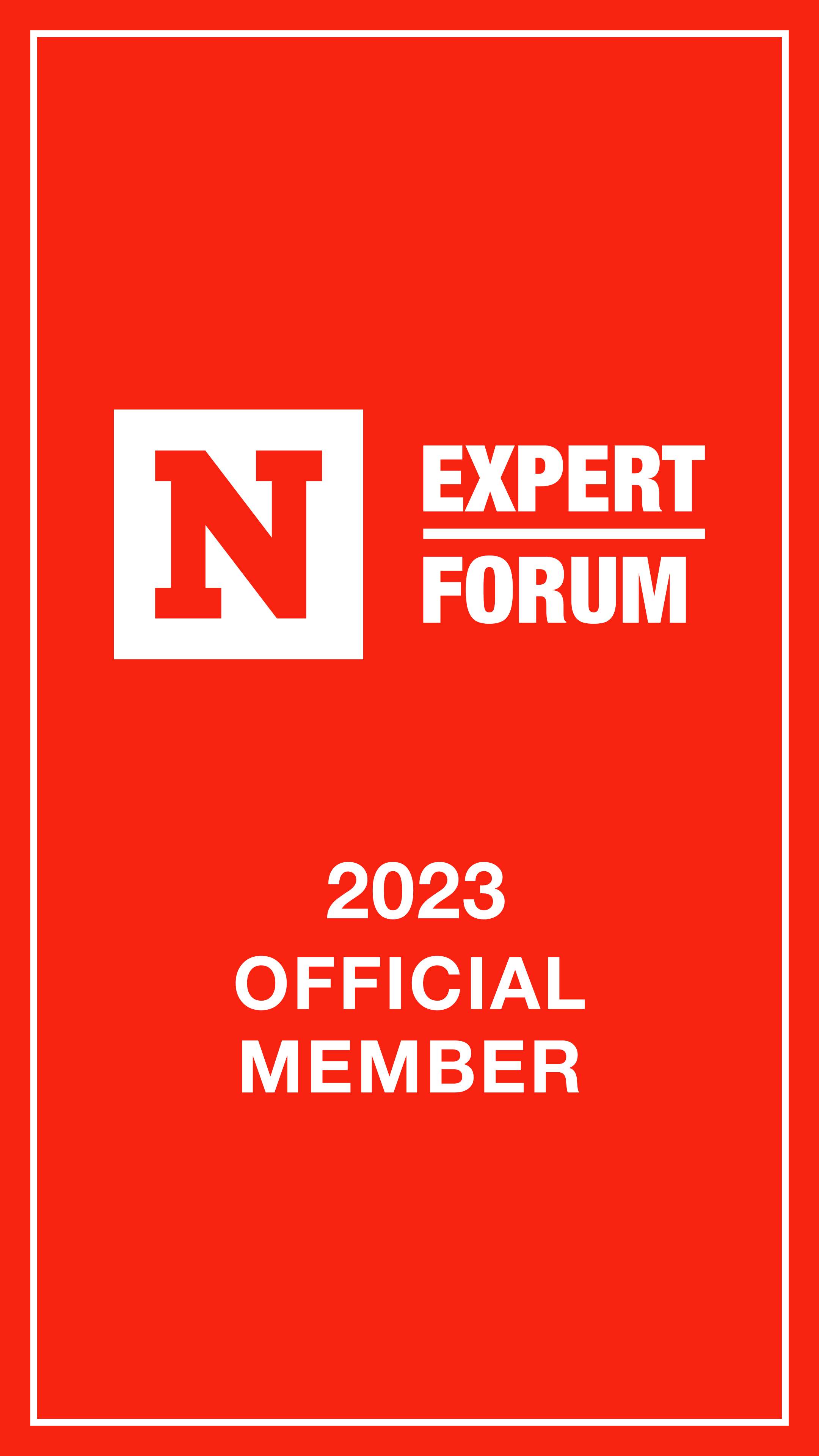 NEF red vertical badge