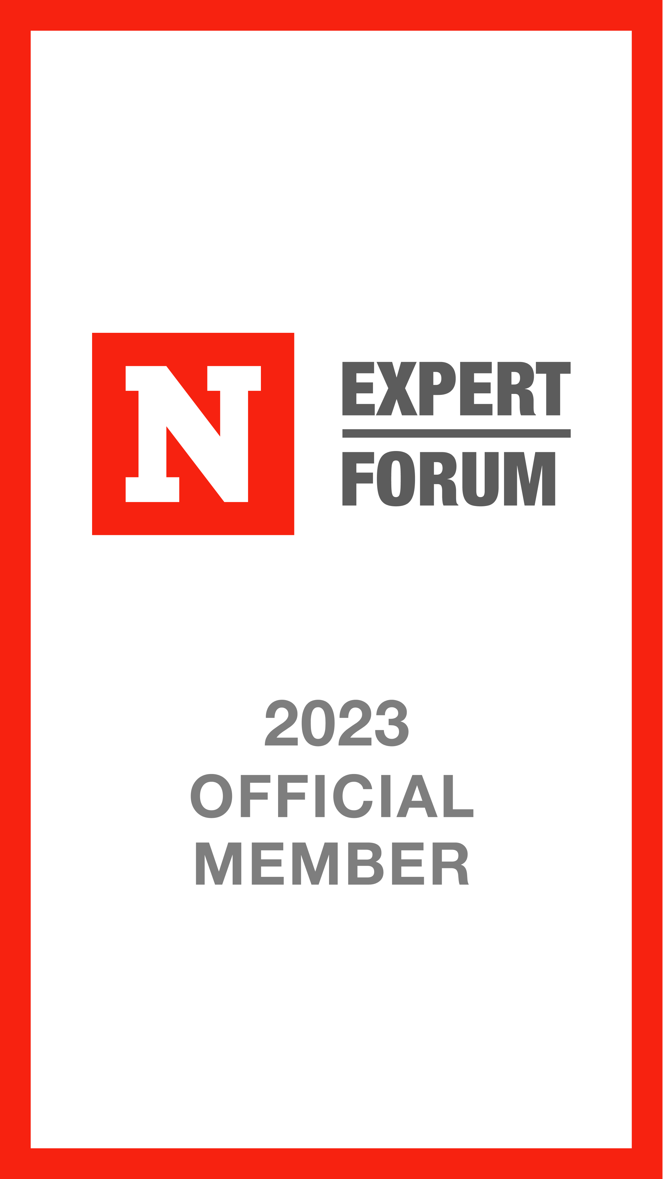 NEF white vertical badge